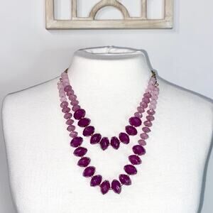 *6/$35* ZAD Purple Gold Double-Layered Ombré Bead Necklace NWT New With Tag